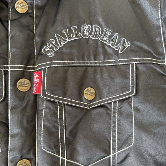 Men's Stall & Dean Black Satin Bomber Jacket"RED PEPPER PARIS"Jacket Paris Sz-L - Picture 6 of 10